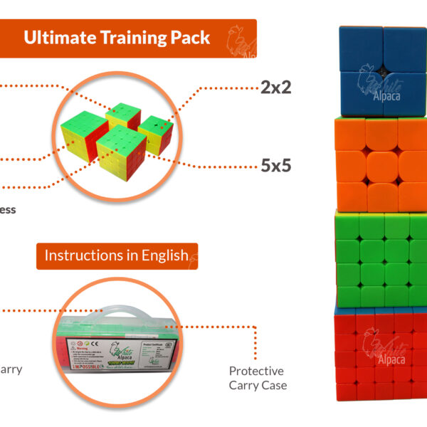 The Ultimate 4-Pack Challenger Rubicks Cube Set In Neat Carry Case