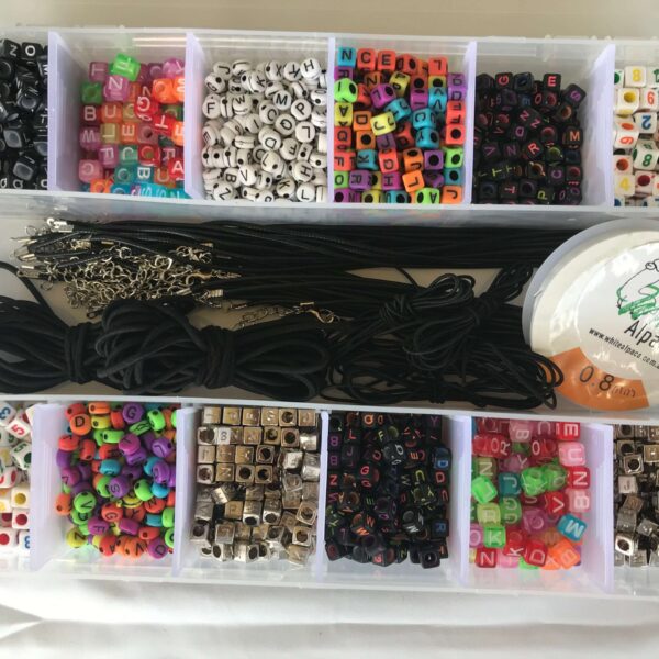 Number & Letter Beads Jewellery Making Creative Arts and Craft Toy Gift in Neat Carry Case